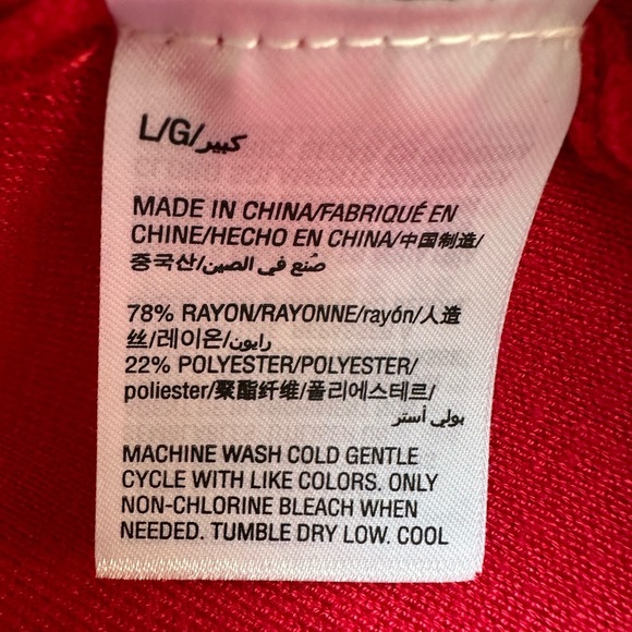 JM Collection Red Sweater Cardigan One Snap Brooch Detail Womens Size Large - Picture 6 of 6